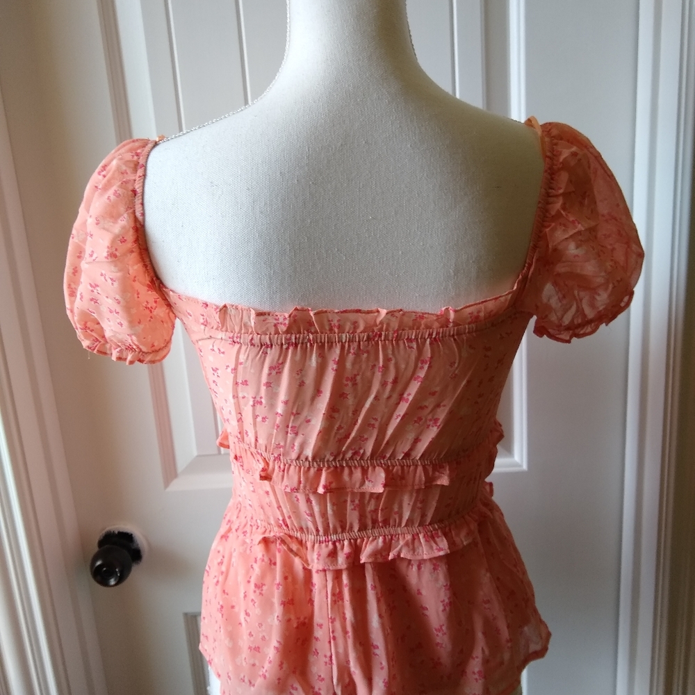 Francesca's Floral Pink Blouse - Picture 4 of 6